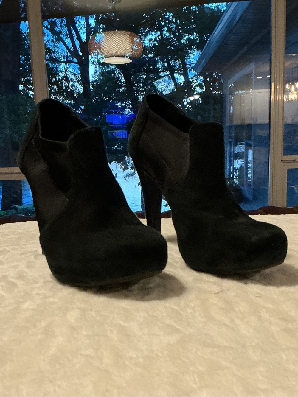 Gianni Bini Black Suede High Heel Ankle Booties
